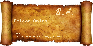 Balean Anita névjegykártya